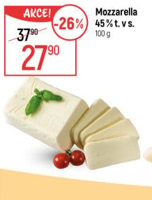 Sýr Mozzarella cihla 45%