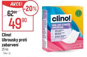 Ubrousky proti zabarvení prádla Clino!