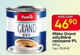 Mléko kondenzované Grand9% Tatra