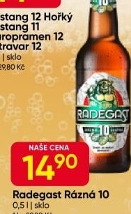 Pivo světlé výčepní Rázná 10° Radegast