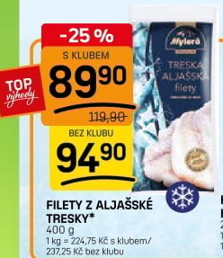 Aljašská treska filety mražená Premium Mylord