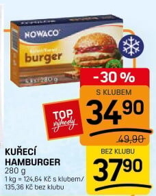 Hamburger kuřecí mražený Nowaco