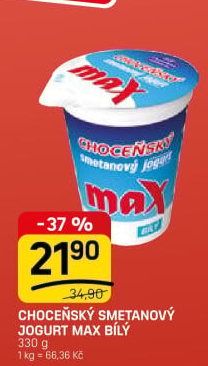 Jogurt smetanový max bílý Choceňský