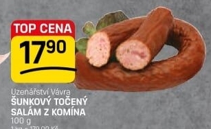Salám šunkový točený z komína Uzenářství Vávra