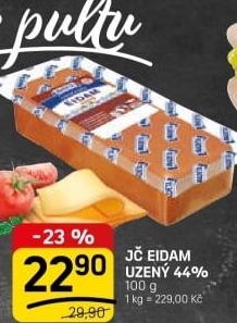 Sýr Eidam uzený 44% Jihočeský Madeta