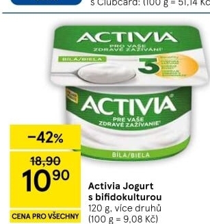 Bílý jogurt Activia Danone