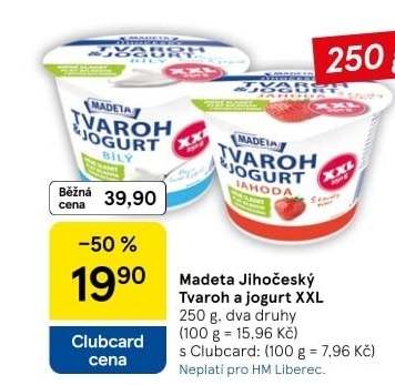 Dezert tvaroh s jogurtem jihočeský Madeta