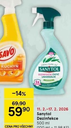 Dezinfekční univerzální čistič ve spreji Sanytol