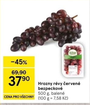 Hrozny červené bezsemenné The Grower'
