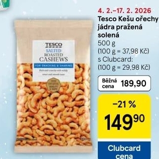 Kešu pražené Tesco