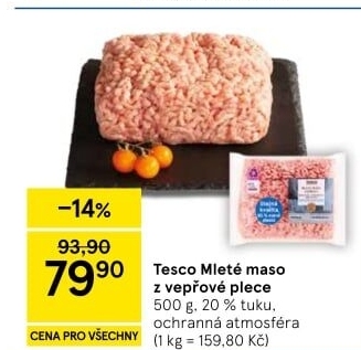 Maso mleté vepřové z plece Tesco