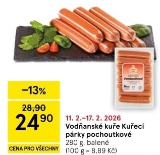 Párky kuřecí pochoutkové Vodňanské kuře