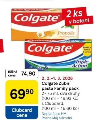 Pasty na zuby Colgate