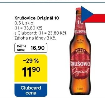 Pivo světlé výčepní Originál Královská 10° Krušovice