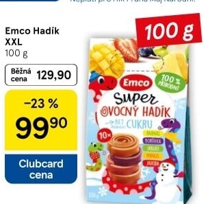 Super želé ovocný hadík Emco