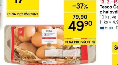 Vejce z halového chovu M Tesco