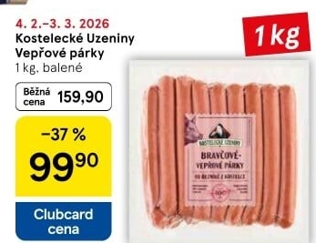 Vepřové párky Kostelecké uzeniny