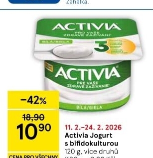 Bílý jogurt Activia Danone