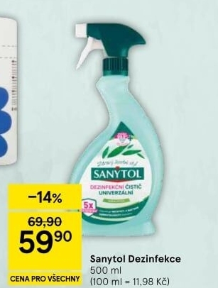 Dezinfekční univerzální čistič ve spreji Sanytol