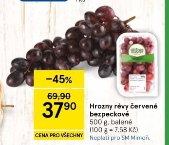 Hrozny červené bezsemenné The Grower'
