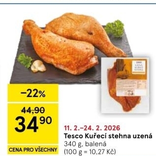 Kuřecí stehna uzená Tesco