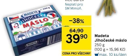 Máslo Jihočeské Madeta
