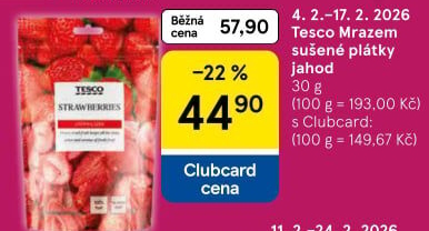 Mrazem sušené jahody Tesco