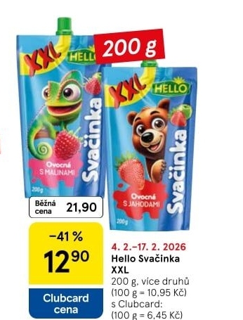 Ovocná kapsička Svačinka Hello