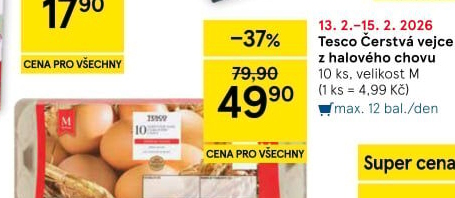 Vejce z halového chovu M Tesco
