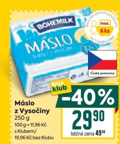 Máslo Opočenské Bohemilk
