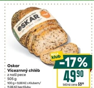Chléb kváskový vícezrnný Oskar Minit