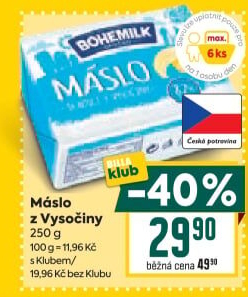 Máslo Opočenské Bohemilk