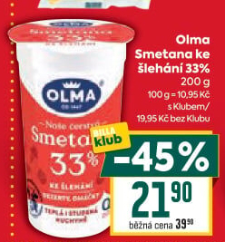 Smetana ke šlehání Olma 33%