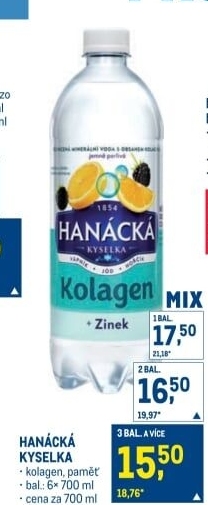 Funkční voda Hanáckákyselka