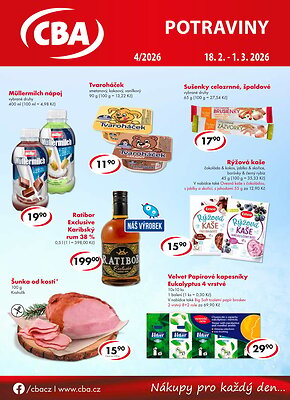 akční leták CBA 18.2.2026-1.3.2026