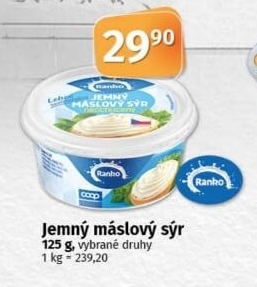 Jemný máslový sýr Ranko
