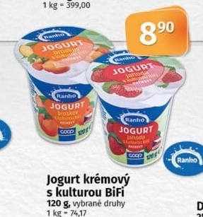 Ochucený jogurt s bifidokulturou Ranko