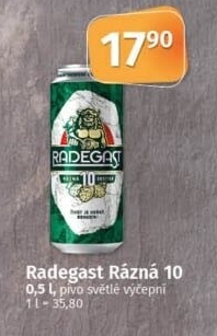 Pivo světlé výčepní Rázná 10° Radegast