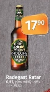 Pivo světlý ležák Ratar Radegast