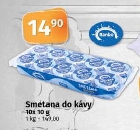 Smetánky do kávy Ranko