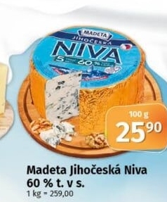 Sýr Niva Jihočeská 60% Madeta