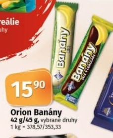 Tyčinka Banány v čokoládě Orion