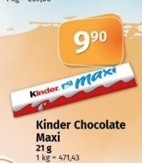 Tyčinka čokoládová mléčná Maxi Kinder