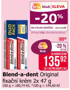 Fixační krém na zubní protézu Blend-a-dent