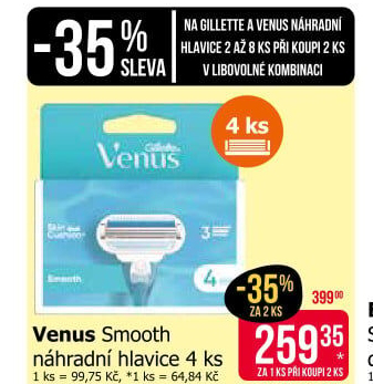 Náhradní hlavice dámské Smooth Venus Gillette