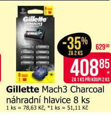Náhradní hlavice pánské Gillette Mach 3 Charcoal