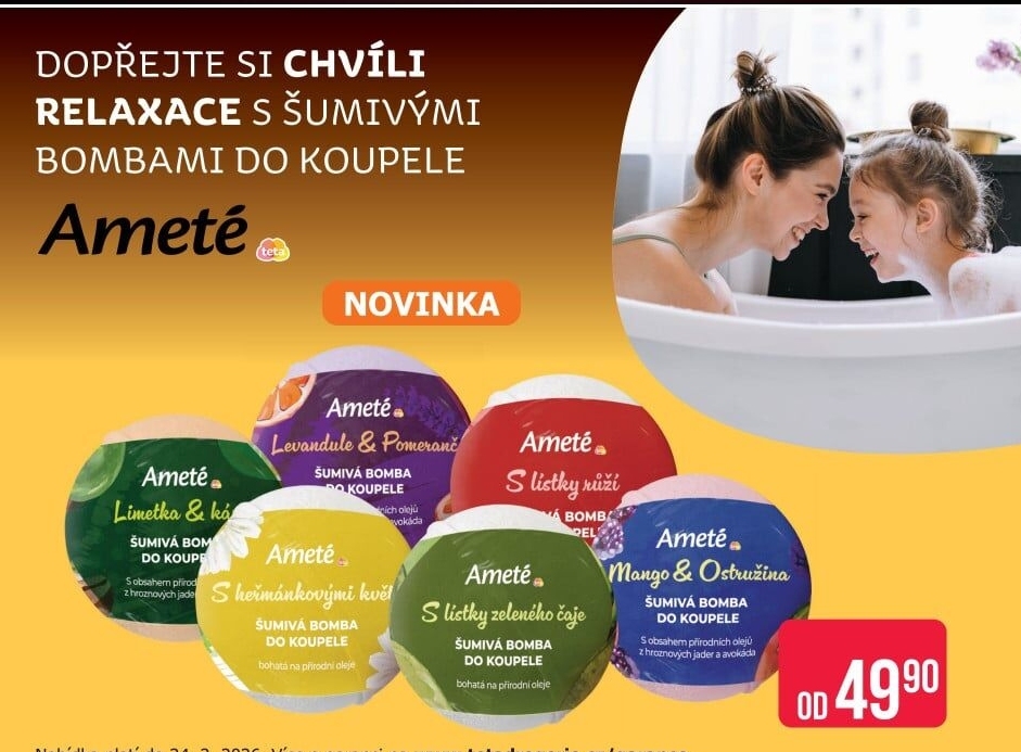 Šumivá bomba do koupele Ameté