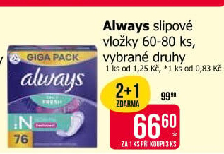 Vložky dámské slipové Always