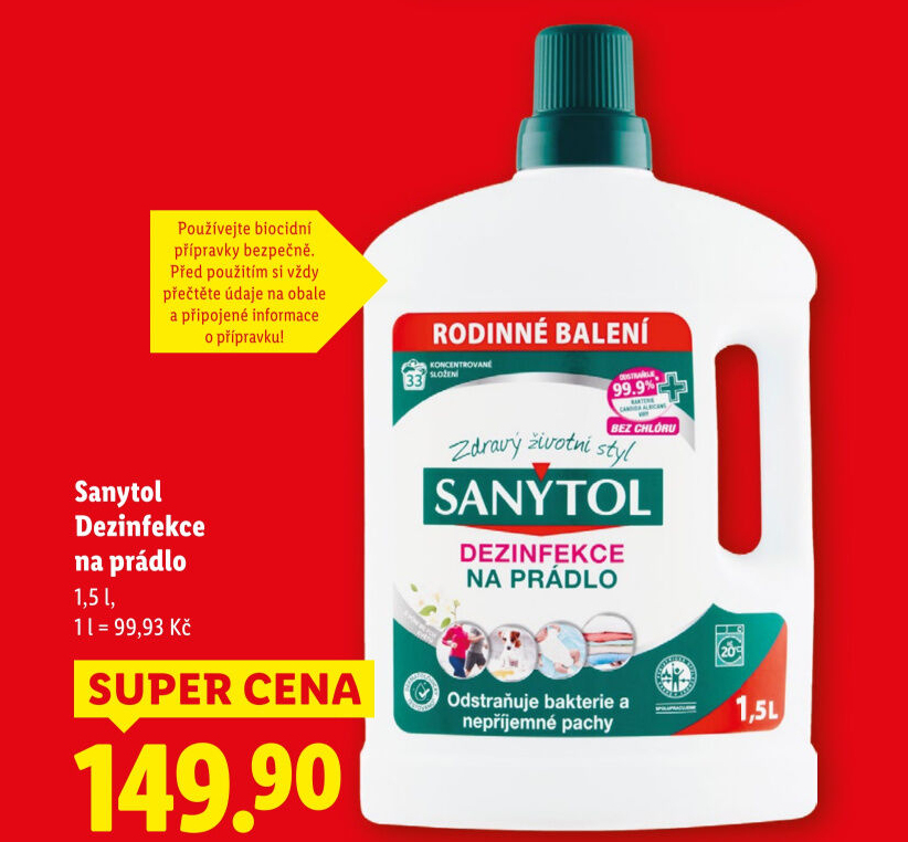 Dezinfekční čistič na prádlo Sanytol