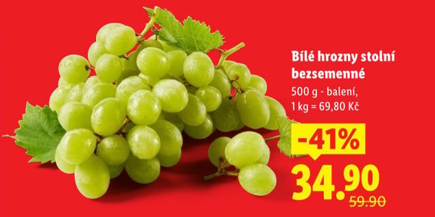 Hrozny bílé bezsemenné